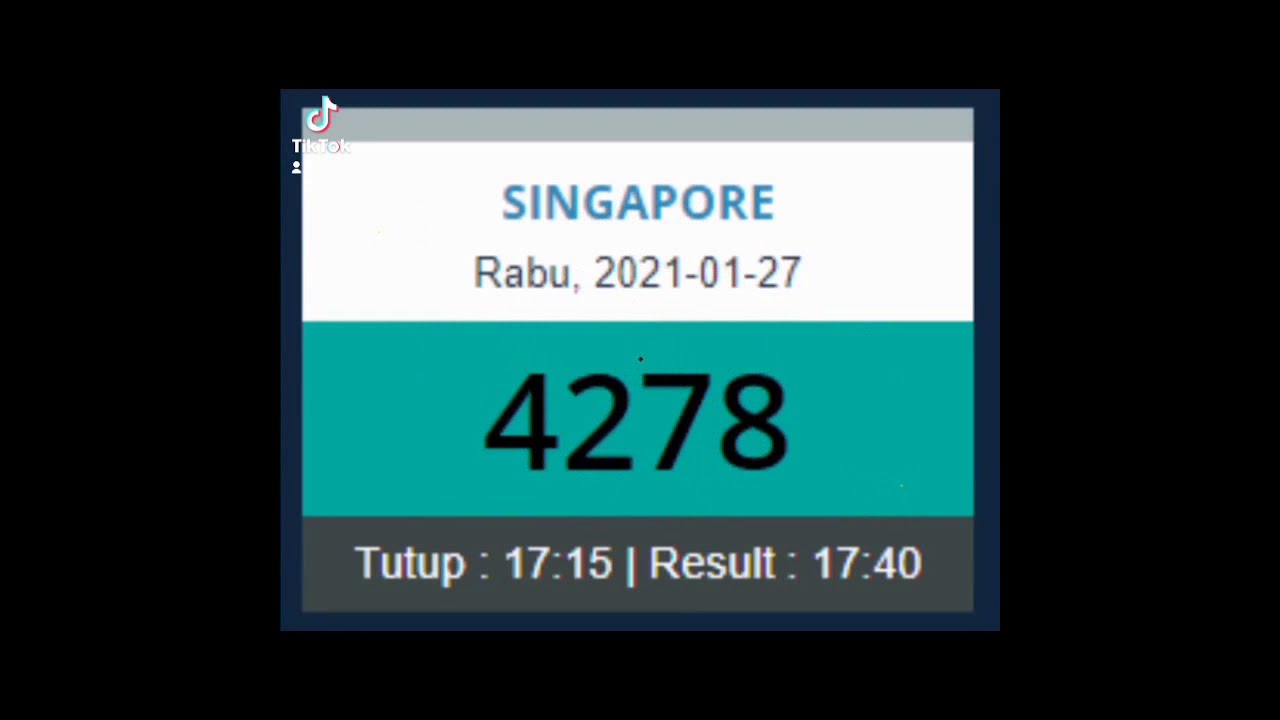 Hasil Keluaran Togel Singapore-Sgp Hari Ini, Rabu 27-01-2021